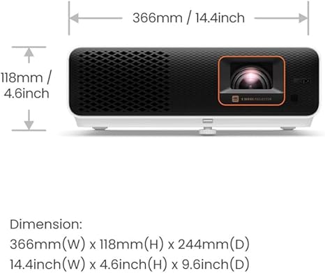 BenQ X500i | True 4K Gaming Console Projector Short Throw | 4ms Response Time | Auto Game Mode | Xbox, PS5, Switch | Supports eARC and S/PDF | FPS Crosshair | 5Wx2 Speaker | UHD HDR 4LED | 2200 Lumens