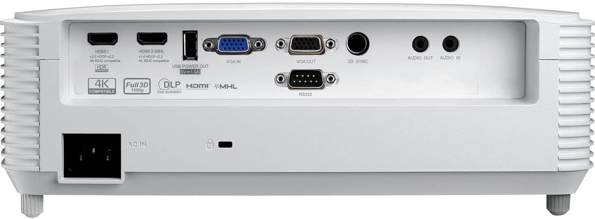 Optoma HD39HDR High Brightness HDR Home Theater Projector | 120Hz Refresh Rate | 4000 lumens | Fast 8.4ms Response time with 120Hz | Easy Setup with 1.3X Zoom | 4K Input | Quiet Operation 26dB