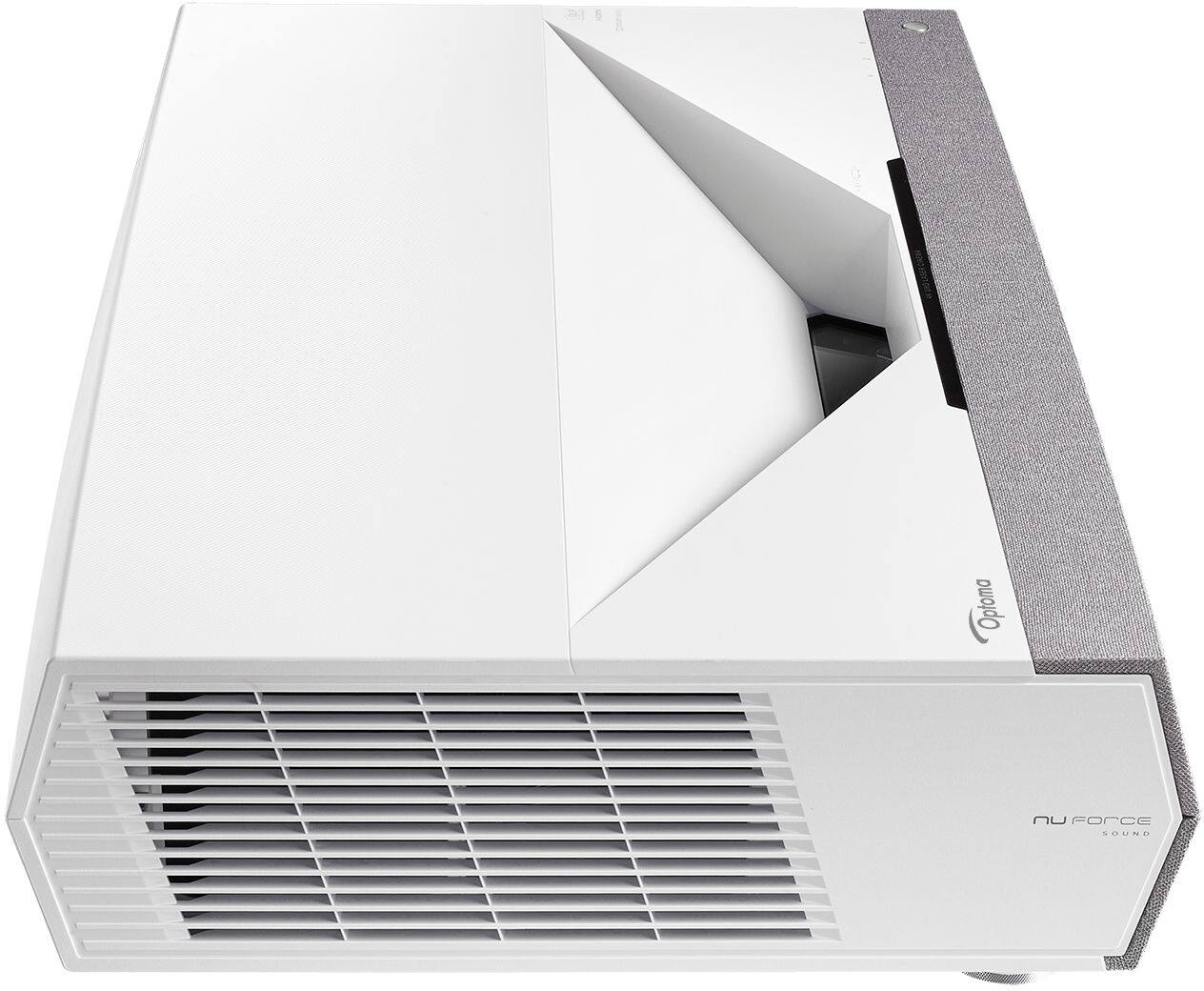 White ceiling-mounted air conditioner with visible brand logo on a white background