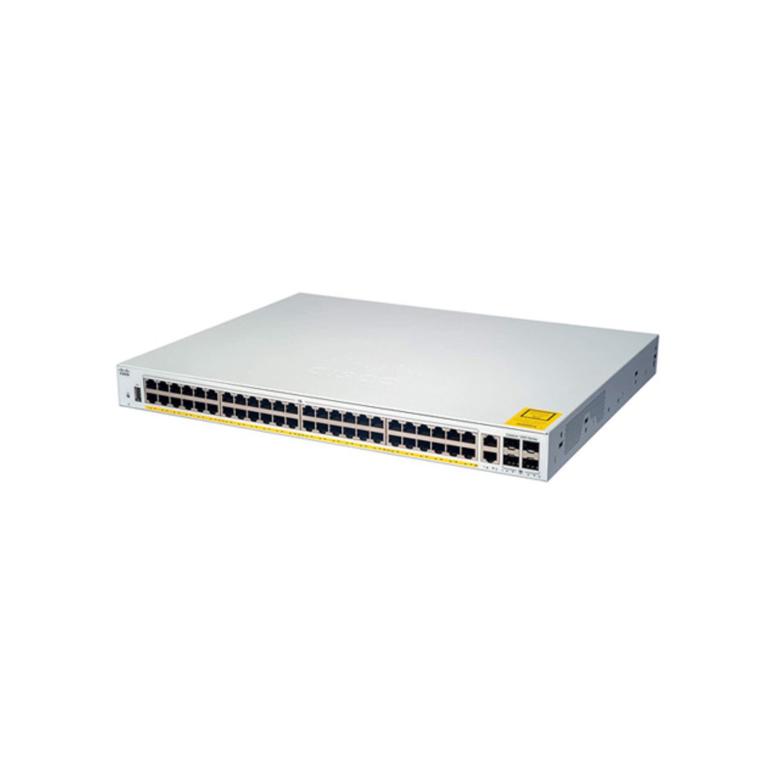 Cisco Catalyst 1000-48T-4G-L front view showcasing 48 Gigabit Ethernet ports and 4 high-speed 1G SFP uplink ports