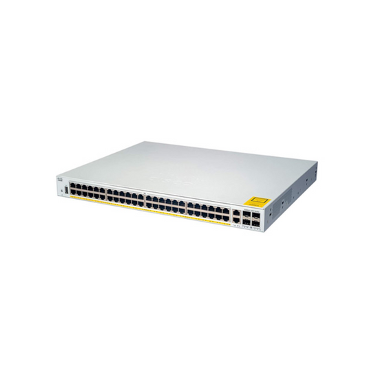 Cisco Catalyst 1000-48T-4G-L front view showcasing 48 Gigabit Ethernet ports and 4 high-speed 1G SFP uplink ports