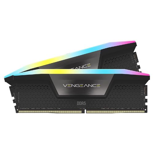 CORSAIR VENGEANCE RGB DDR5 RAM 32GB (2x16GB) 6400MHz CL36 Intel XMP iCUE Compatible Computer Memory - Black (CMH32GX5M2B6400C36)