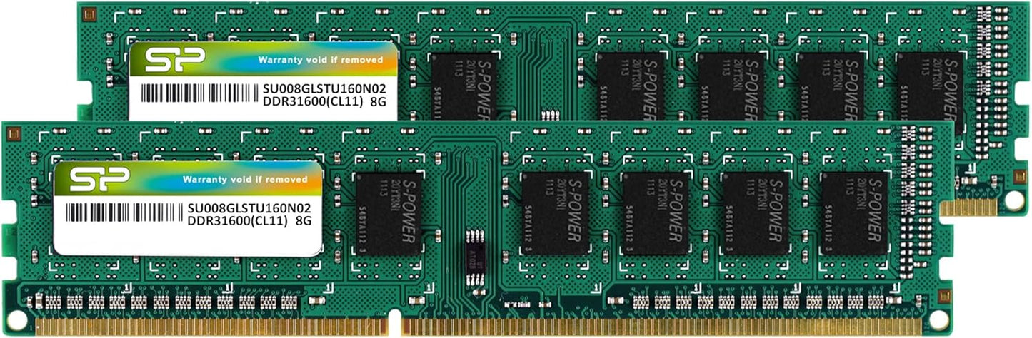  Silicon PowThe DDR3L UDIMM adopts selected original memory module and is 100% factory-tested to guarantee the high stability, durability and compatibility. Furthermore, (PC3 12800) 240-pin CL11 1.35V / 1.5V Unbuffered UDIMM - SP016GLLTU160N22IP