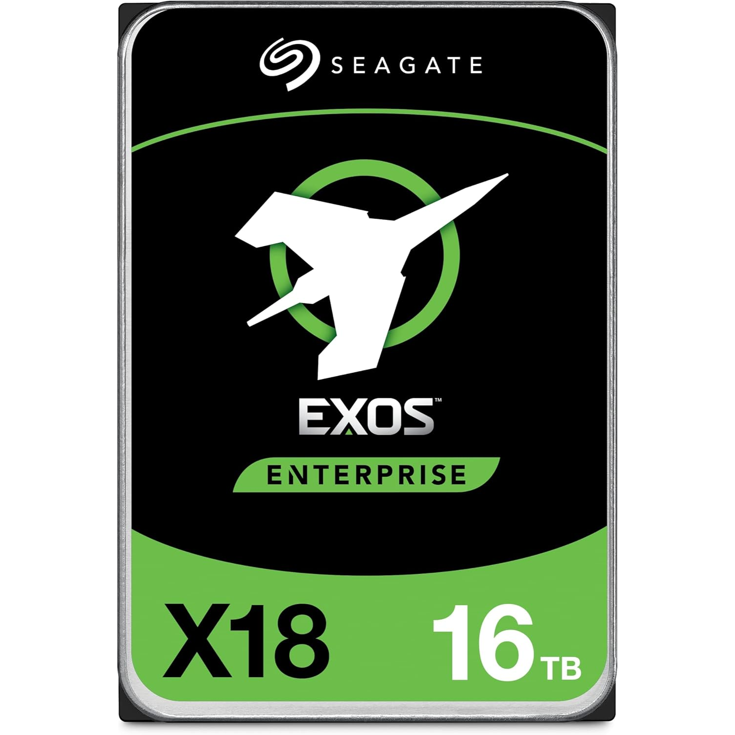 Seagate Exos X18 16TB Enterprise HDD - CMR 3.5 Inch Hyperscale SATA 6Gb/s, 7200 RPM, 512e and 4Kn FastFormat, Low Latency with Enhanced Caching (ST16000NM000J)