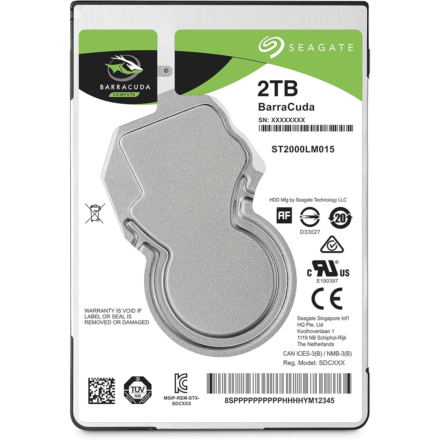 Seagate 2TB BarraCuda SATA 6Gb/s 128MB Cache 2.5-Inch 7mm Internal Hard Drive (ST2000LM015)