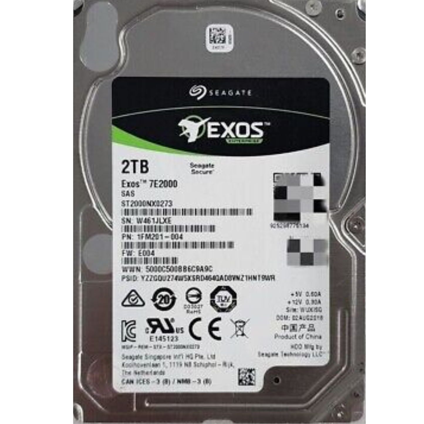 Seagate 2TB 7200 RPM 512e SAS 12Gb/s Enterprise Capacity 2.5 HDD v3 Internal Hard Drive - ST2000NX0273