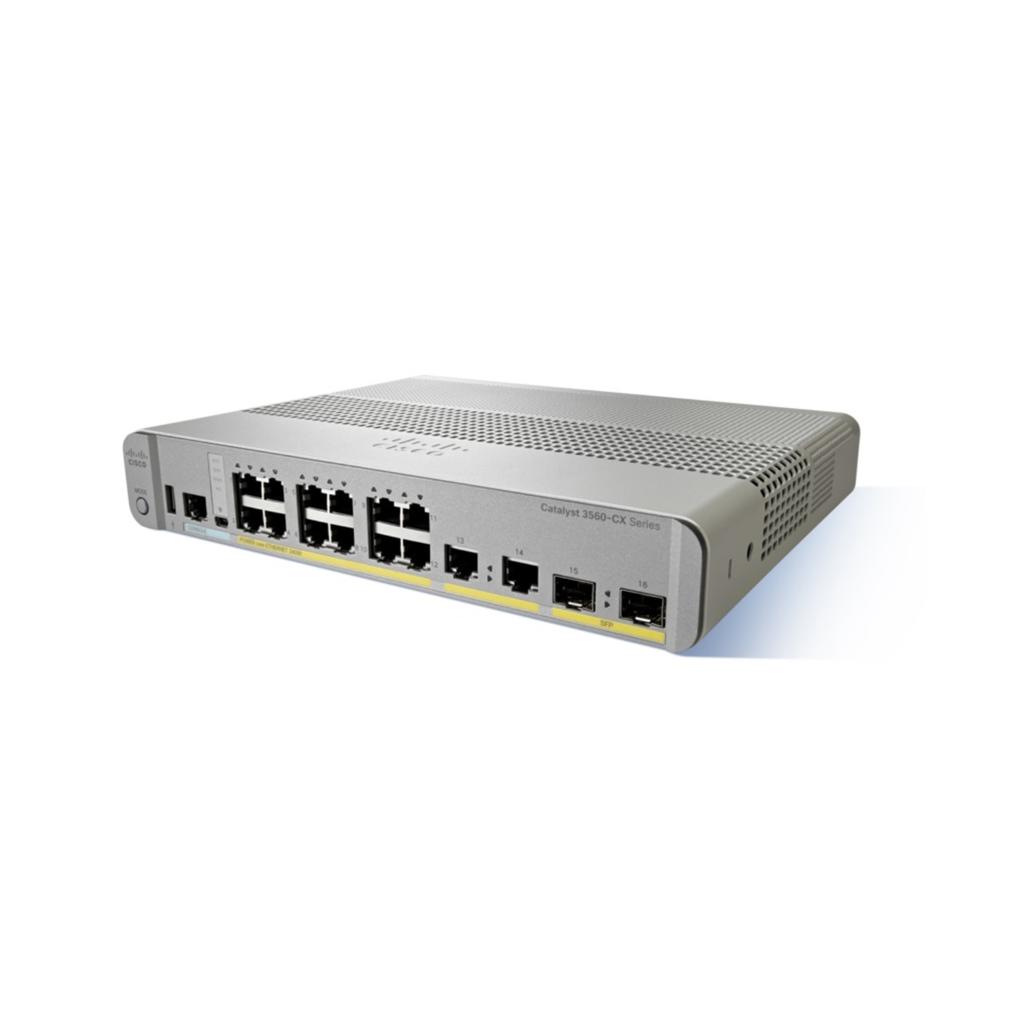 Cisco Catalyst 3560CX-8PC-S compact managed switch with 8 Gigabit Ethernet ports and PoE+ support