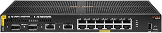 Hewlett Packard Enterprise Aruba 6000 12G Class4 PoE 2G/2SFP 139W Managed L3 Gigabit Ethernet (10/100/1000) Power over Ethernet (PoE) 1U - R8N89A#ABB