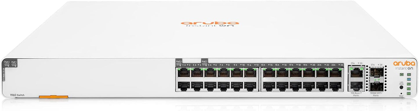 HPE Networking Instant On Switch Series 1960 24-Port Gb Smart-Managed Layer 2+ Ethernet Switch with PoE | (JL807A#ABA)