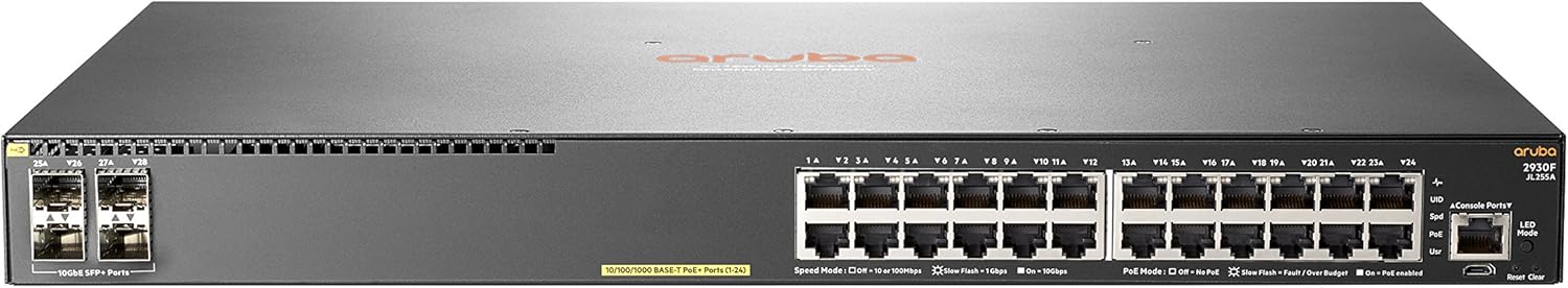 HP JL255A E Aruba 2930F 24G PoE+ 4SFP+ Switch