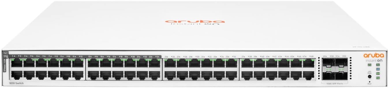 HPE Aruba Instant On 1830 48G 24p Class4 PoE 4SFP 370W Switch (JL815A)