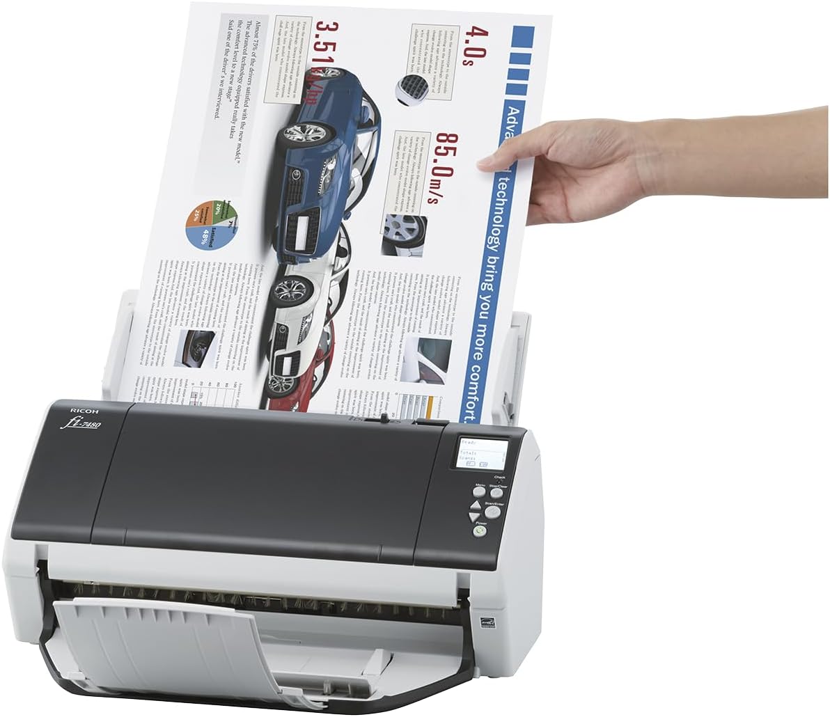 fi-7480 High-Performance Wide-Format Color Duplex Document Scanner with Auto Document Feeder (ADF)