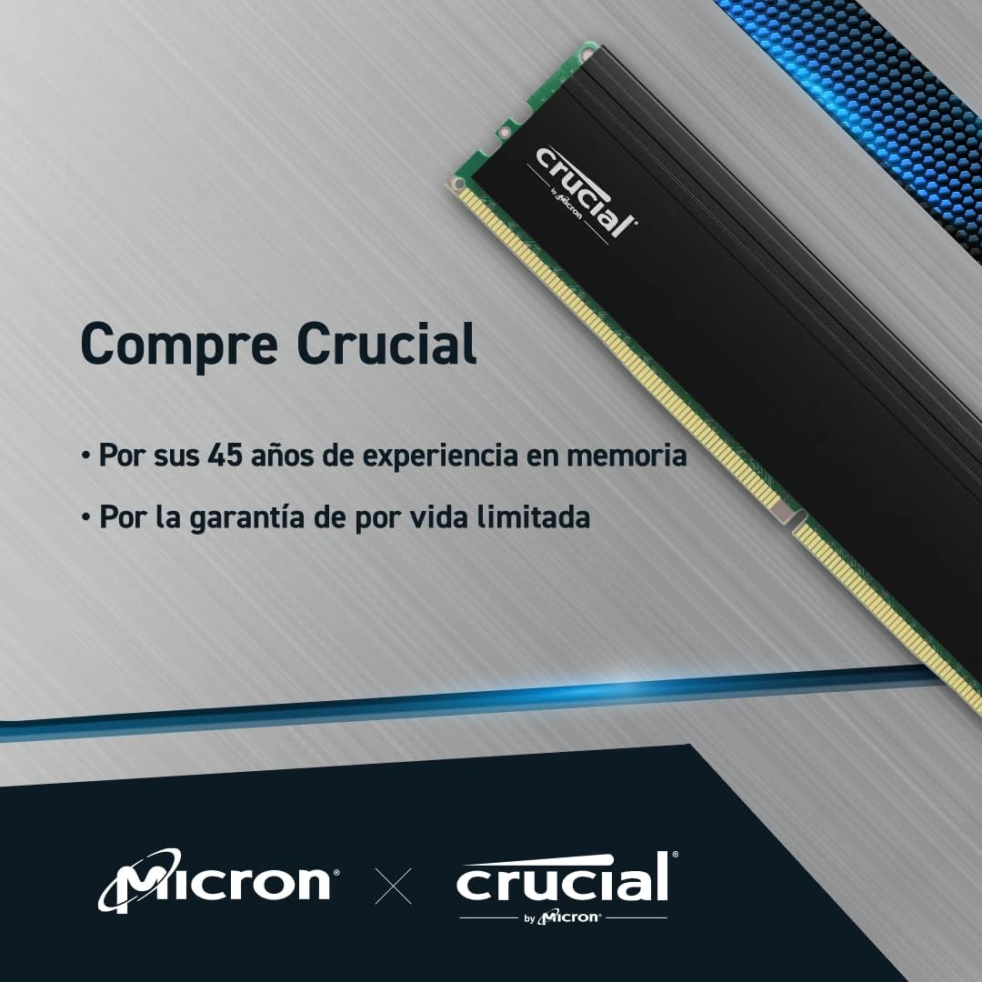 Crucial Pro RAM 32GB Kit (2x16GB) DDR4 3200MHz (or 3000MHz or 2666MHz) Desktop Memory CP2K16G4DFRA32A