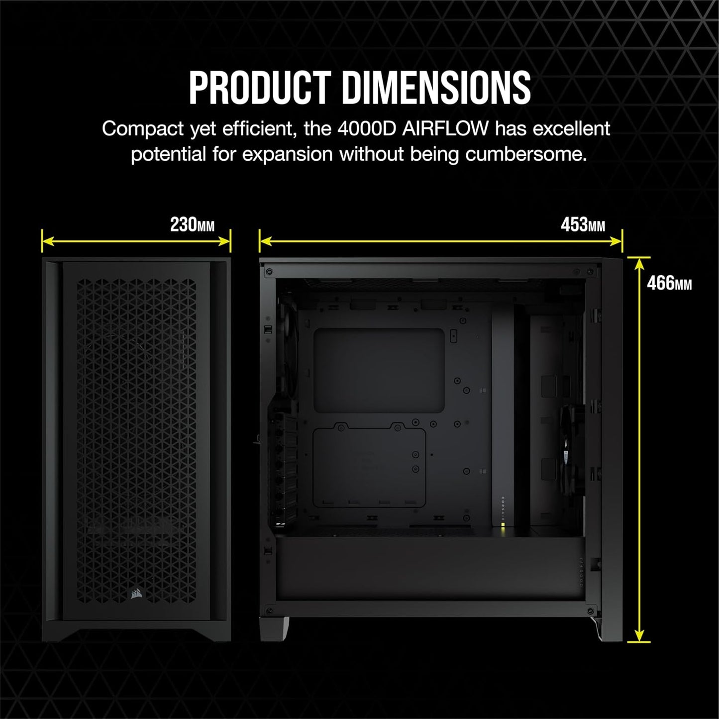 CORSAIR 4000D AIRFLOW Tempered Glass Mid-Tower ATX Case - High-Airflow - Cable Management System - Spacious Interior