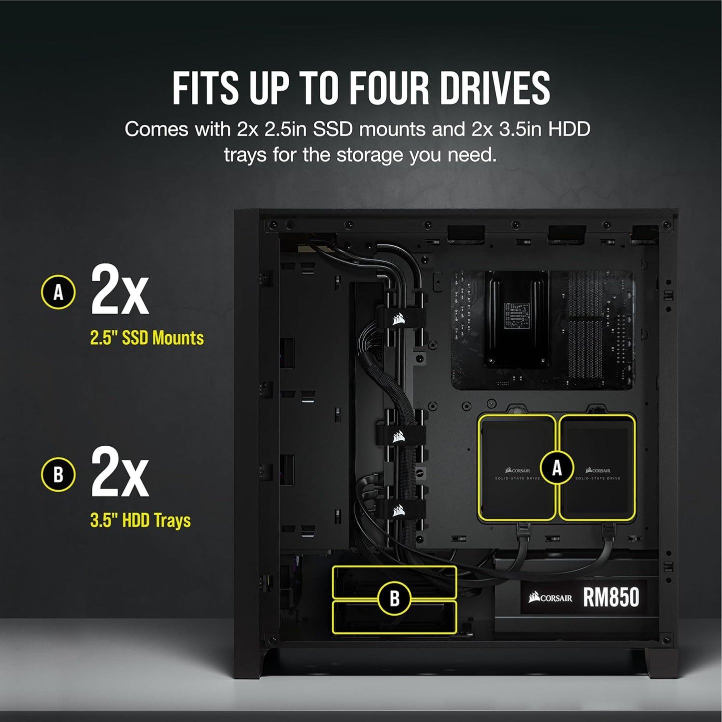 CORSAIR 4000D AIRFLOW Tempered Glass Mid-Tower ATX Case - High-Airflow - Cable Management System - Spacious Interior