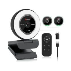 Angetube Streaming Webcam with Microphone: 1080P 60FPS USB Web Cam with Ring Light and Remote Control – HD Web Camera