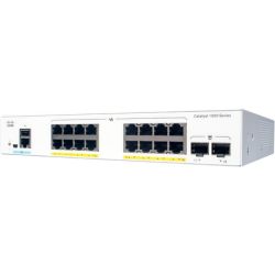 Cisco Catalyst 1000-16P-2G-L Network Switch, 16 Gigabit Ethernet PoE+ Ports, 120W PoE Budget, 2 1G SFP Uplink Ports, Fanless Operation, Enhanced Limited (C1000-16P-2G-L)