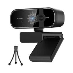 C28 1080P Webcam with Privacy Cover and Tripod Stand, PC Camera with Noise-Canceling Mic, Computer Camera with Auto Light Correction,Plug and Play