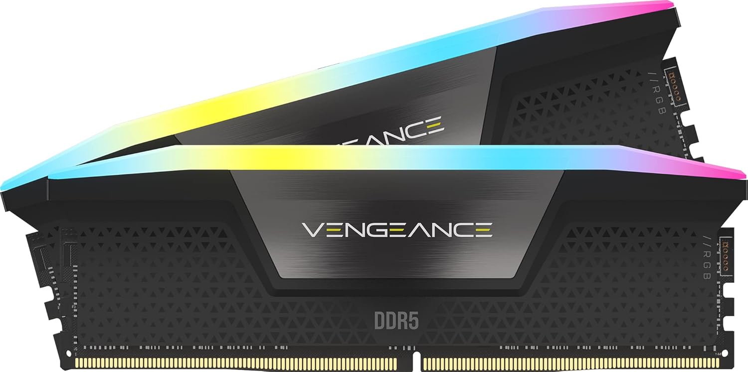 CORSAIR VENGEANCE RGB DDR5 RAM 32GB (2x16GB) 6000MHz CL30 AMD EXPO iCUE Compatible Computer Memory - Gray (CMH32GX5M2B6000Z30K)