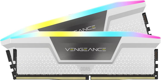 CORSAIR VENGEANCE RGB DDR5 RAM 32GB (2x16GB) 6000MHz CL36 Intel XMP iCUE Compatible Computer Memory - White (CMH32GX5M2D6000C36W)