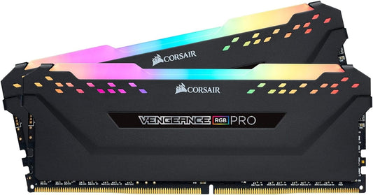 Corsair VENGEANCE RGB PRO DDR4 16GB (2x8GB) 3200MHz CL16 Intel XMP 2.0 iCUE Compatible Computer Memory - Black (CMW16GX4M2C3200C16)