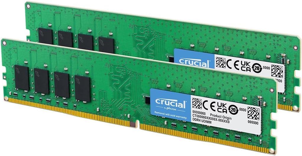 Crucial RAM 32GB Kit (2x16GB) DDR4 3200MHz CL22 (or 2933MHz or 2666MHz) Desktop Memory CT2K16G4DFRA32A