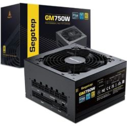 Segotep 750W Power Supply, 80 Plus Gold Full Modular PCIe 5.0 & ATX 3.0 Gaming PSU for NVIDIA RTX 20/30/40 Series & AMD GPU, 120mm Silent FDB Fan, 100% Japanese Original Electrolytic Capacitors