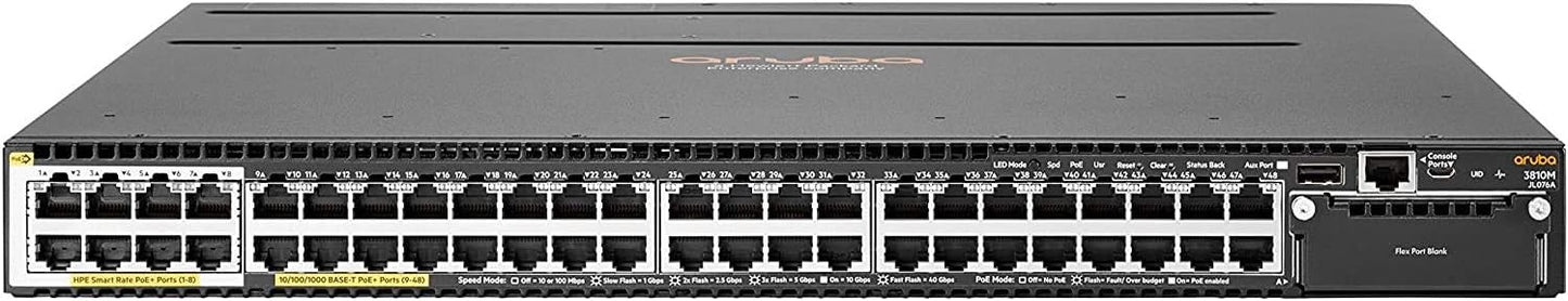 HP Aruba 3810M 40G 8 HPE Smart Rate POE+ 1-Slot Switch (JL076A)