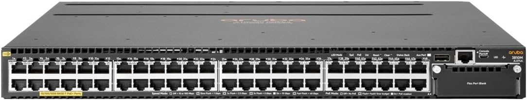 HP Enterprise JL429A#ABA Aruba 3810M 48GPOE+ 4SFP+ 1050W Switch