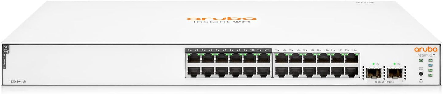 HPE Networking Instant On Switch Series 1830 24-Port Gb Smart-Managed Layer 2 Ethernet Switch (JL813A#ABA)