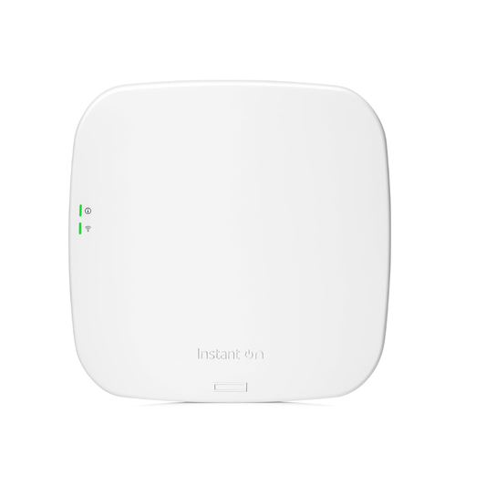 Front view of Aruba Instant On AP11 R2W95A WiFi 5 Indoor Access Point in sleek white.