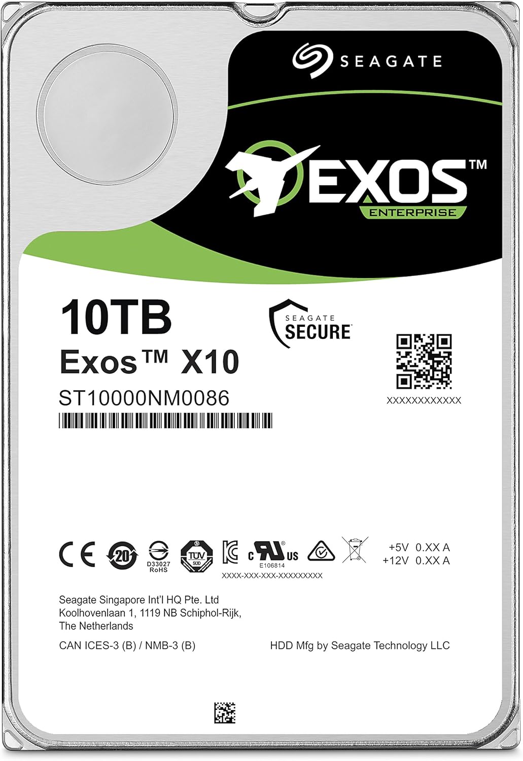 Seagate Exos x10 10TB SATA 6Gb/s 256MB Cache Enterprise Hard Drive 3.5" (ST10000NM0086)