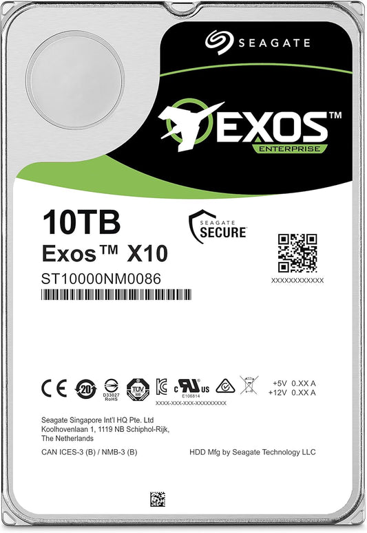 Seagate Exos x10 10TB SATA 6Gb/s 256MB Cache Enterprise Hard Drive 3.5" (ST10000NM0086)