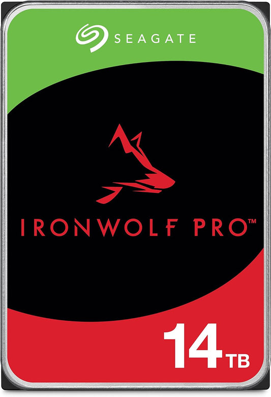 Seagate IronWolf Pro, 14 TB, Enterprise NAS Internal HDD –CMR 3.5 Inch, SATA 6 Gb/s, 7,200 RPM, 256 MB Cache for RAID Network Attached Storage (ST14000NT001)