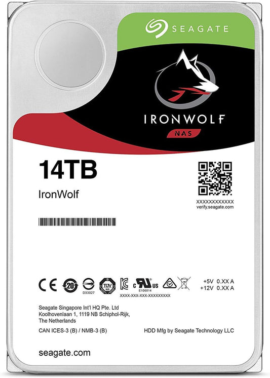 Seagate IronWolf 14TB NAS Internal Hard Drive HDD – CMR 3.5 Inch SATA 256MB Cache for RAID Network Attached Storage – Frustration Free Packaging (ST14000VN0008)