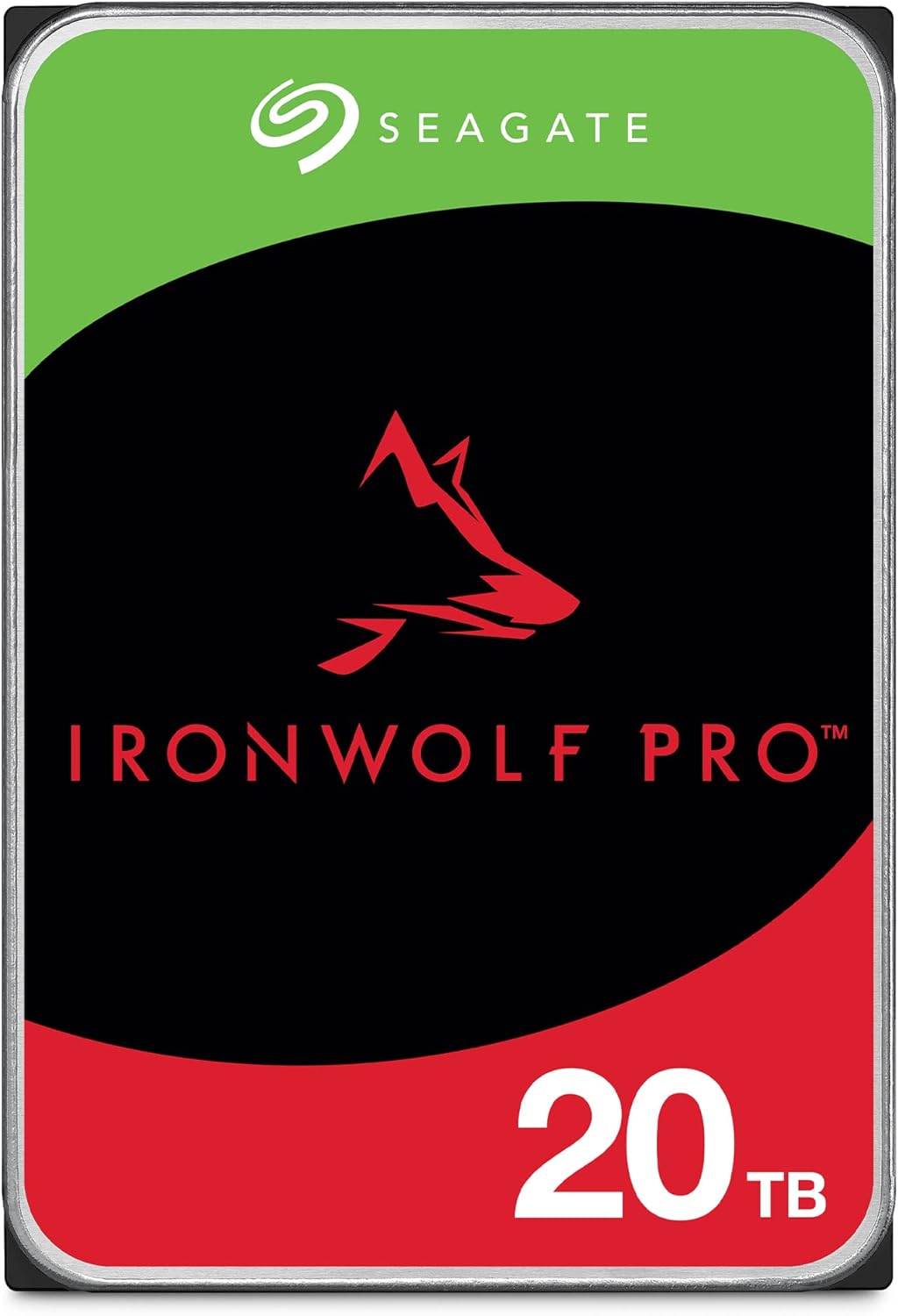 Seagate IronWolf Pro, 20 TB, Enterprise NAS Internal HDD –CMR 3.5 Inch, SATA 6 Gb/s, 7,200 RPM, 256 MB Cache for RAID Network Attached Storage (ST20000NT001)