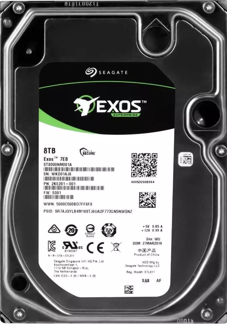 Disque Dur Seagate Exos 7E8 ST8000NM001A 8TB 7200U/Min 256MB