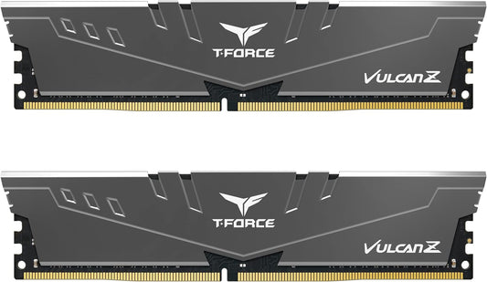 TEAMGROUP T-Force Vulcan Z DDR4 16GB Kit (2x8GB) 3200MHz (PC4-25600) CL16 Desktop Memory Module Ram (Gray) - TLZGD416G3200HC16CDC01