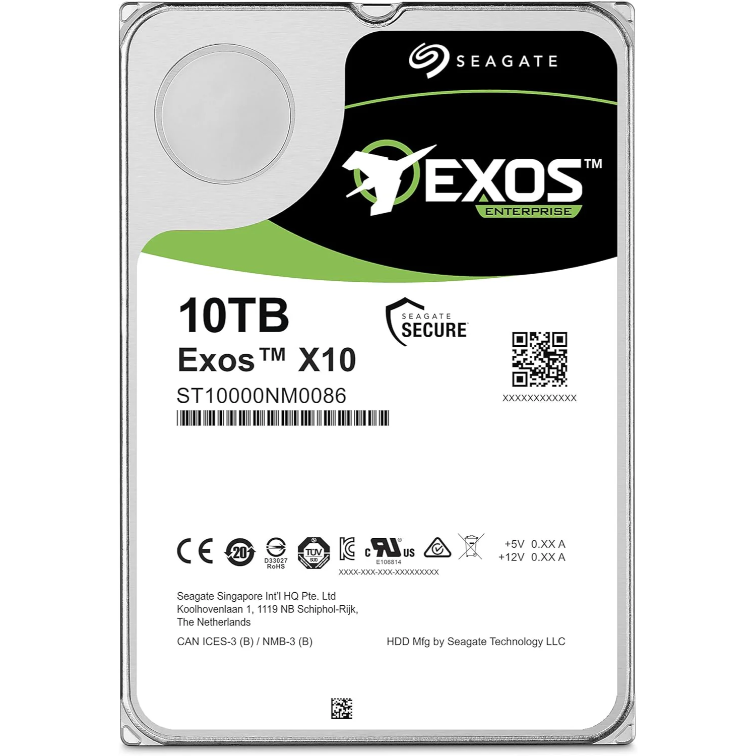 Seagate Exos x10 10TB SATA 6Gb/s 256MB Cache Enterprise Hard Drive 3.5" (ST10000NM0086)