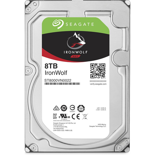 Seagate IronWolf 8Tb NAS Internal Hard Drive HDD – 3.5 Inch SATA 6GB/S 7200 RPM 256MB Cache for Raid Network Attached Storage (ST8000VN0022),Silver