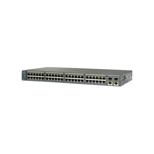 Cisco WS-C2960-48PST-S managed PoE switch with 48 Fast Ethernet ports and dual uplink options