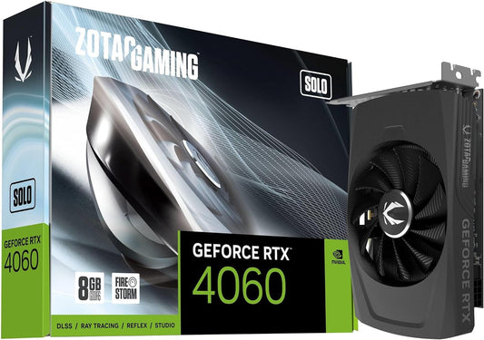 ZOTAC Gaming GeForce RTX 4060 8GB Solo DLSS 3 8GB GDDR6 128-bit 17 Gbps PCIE 4.0 Super Compact Gaming Graphics Card, ZT-D40600G-10L