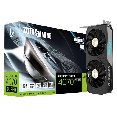 ZOTAC Gaming GeForce RTX 4070 Super Twin Edge OC DLSS 3 12GB GDDR6X 192-bit 21 Gbps PCIE 4.0 Compact Gaming Graphics Card, IceStorm 2.0 Advanced Cooling, Spectra RGB Lighting, ZT-D40720H-10M