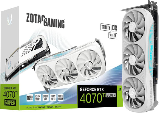 ZOTAC Gaming GeForce RTX 4070 Ti Super Trinity OC White Edition DLSS 3 16GB GDDR6X 256-bit 21 Gbps PCIE 4.0 Gaming Graphics Card, IceStorm 2.0 Advanced Cooling, Spectra RGB Lighting, ZT-D40730Q-10P