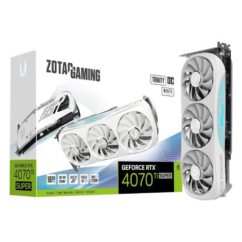 ZOTAC Gaming GeForce RTX 4070 Ti Super Trinity OC White Edition DLSS 3 16GB GDDR6X 256-bit 21 Gbps PCIE 4.0 Gaming Graphics Card, IceStorm 2.0 Advanced Cooling, Spectra RGB Lighting, ZT-D40730Q-10P