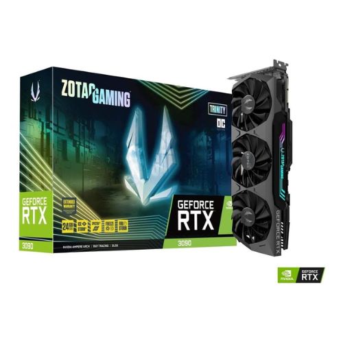 ZOTAC Gaming GeForce RTX™ 3090 Trinity OC 24GB GDDR6X 384-bit 19.5 Gbps PCIE 4.0 Gaming Graphics Card, IceStorm 2.0 Advanced Cooling, Spectra 2.0 RGB Lighting, ZT-A30900J-10P